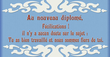 Aperçu de la carte : « Au nouveau diplômé, Félicitations ! ... nous sommes fiers de toi. »