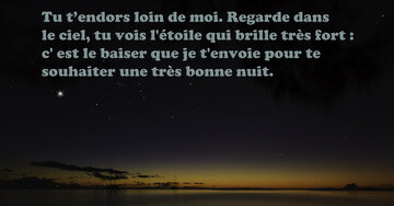 Aperçu de la carte : « L'étoile qui brille très fort, c'est le baiser que je t'envoie... »
