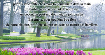 Aperçu de la carte : « Ensemble, nous avons tracé notre chemin, parfois avec embûches mais toujours main dans la main... »