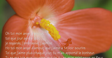 Aperçu de la carte : « Oh toi mon ange d'amour, toi que j'aime plus chaque jour... »