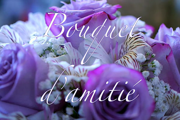 carte fantaisie gaufrée - Amitié Sincère - trois fleurs