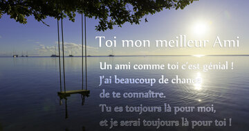 Aperçu de la carte : « Toi mon meilleur ami. Un ami comme toi c’est génial ! J'ai beaucoup de chance... »