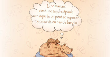 Aperçu de la carte : « Une maman, c'est une tendre épaule sur laquelle on peut se reposer... »
