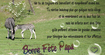 Aperçu de la carte : « C'est une chance de t'avoir pour père, tu as toujours été bienveillant et compréhensif... »