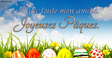 Aperçu de la carte : Avec toute mon amitié. Joyeuses Pâques.