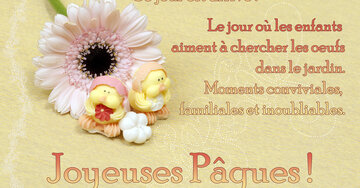 Aperçu de la carte : « Ce jour est arrivé ! Le jour où les enfants aiment à chercher les œufs... »