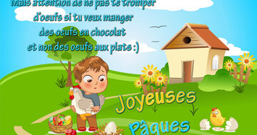 Aperçu de la carte : « La chasse aux oeufs est ouverte, attention de ne pas te tromper d'oeufs... »