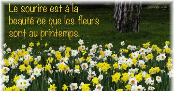 Aperçu de la carte : « Le sourire est à la beauté ce que les fleurs... »