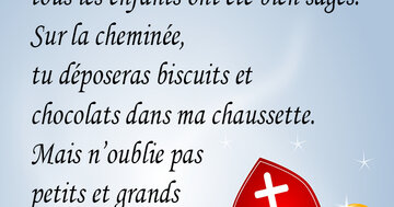 Aperçu de la carte : « Saint Nicolas, c'est aujourd'hui ta fête, tous les enfants ont été bien sages... »