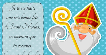 Aperçu de la carte : « Je te souhaite une très bonne fête de Saint Nicolas, en espérant que tu... »