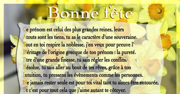 Aperçu de la carte : « Ce prénom est celui des plus grandes reines, leurs atouts sont les tiens... »