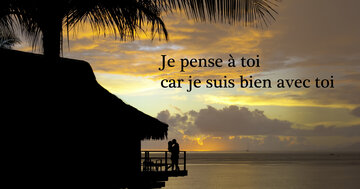 Aperçu de la carte : Je pense à toi car je suis bien avec toi
