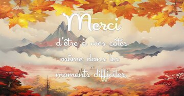 Aperçu de la carte : Merci d’être à mes côtés même dans les moments difficiles.