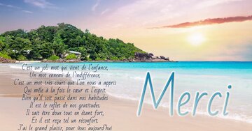 Aperçu de la carte : « C’est un joli mot qui vient de l’enfance, Un mot ennemi de l’indifférence... »