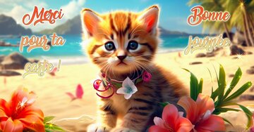 Aperçu de la carte : Merci pour ta carte ! Bonne journée