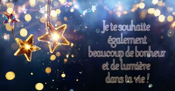 Aperçu de la carte : Je te souhaite également beaucoup de bonheur et de lumière dans ta vie !