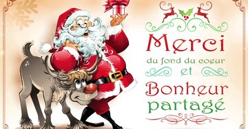 Aperçu de la carte : Merci du fond du coeur et bonheur partagé.