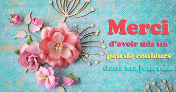 Aperçu de la carte : Merci
d'avoir mis un
peu de couleurs
dans ma journée.