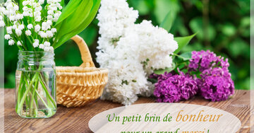 Aperçu de la carte : Un petit brin de bonheur 
pour un grand merci !