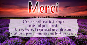 Aperçu de la carte : « Merci, c'est un petit mot tout simple mais qui pèse lourd... »