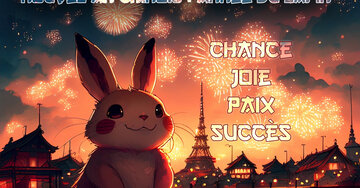 Aperçu de la carte : Nouvel an chinois : année du lapin Chance joie paix succès