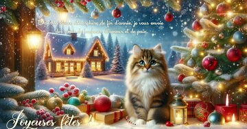 Aperçu de la carte : « Dans la douce atmosphère de fin d'année, je vous envoie des vœux de bonheur... »