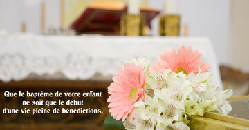 Aperçu de la carte : « Que le baptême de votre enfant soit le début d'une vie pleine de bénédictions... »