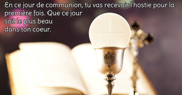 Aperçu de la carte : « En ce jour si beau de ta première communion, Jésus est venu... »
