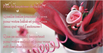 Aperçu de la carte : « Pour le baptême de bébé, quelle belle journée ce sera pour votre enfant... »