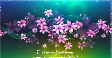 Aperçu de la carte : « Tu es la seule personne à qui je peux parler de tout... »