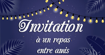 Aperçu de la carte : Invitation 
à un repas
 entre amis