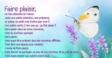 Aperçu de la carte : « Faire plaisir, c'est donner et partager sans rien attendre en retour, juste pour le bonheur... »
