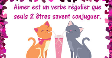 Aperçu de la carte : Aimer est un verbe régulier que
seuls 2 êtres savent conjuguer.