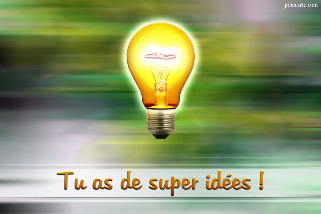 Une ampoule jaune orangé vivement éclairée flotte au centre, sur un arrière-plan abstrait avec des traînées de lumière vertes et blanches horizontales.