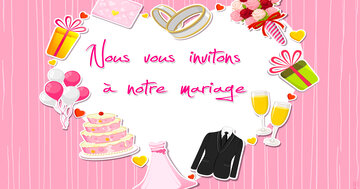 Aperçu de la carte : Nous vous invitons à notre mariage