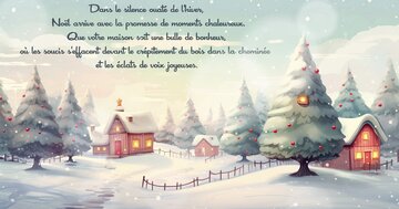 Aperçu de la carte : « Dans le silence ouaté de l'hiver, Noël arrive avec la promesse de moments chaleureux... »