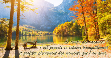 Aperçu de la carte : « Le temps des vacances : se reposer tranquillement et profiter des moments qu'on aime... »