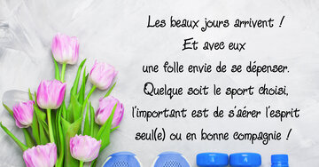 Aperçu de la carte : « Les beaux jours arrivent et avec eux une folle envie de se dépenser... »