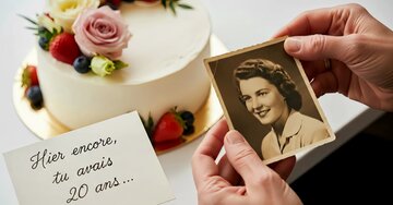 Aperçu de la carte : « Hier encore tu avais 20 ans, et aujourd'hui tu rayonnes... »