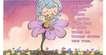 Aperçu de la carte : « Le bonheur rayonne comme le parfum d'une fleur... »