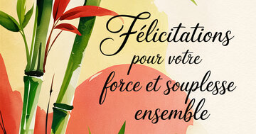 Aperçu de la carte : Félicitations pour votre force et souplesse ensemble