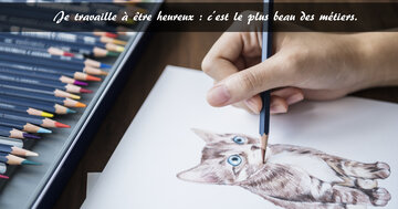 Aperçu de la carte : Je travaille à être heureux : c'est le plus beau des métiers.