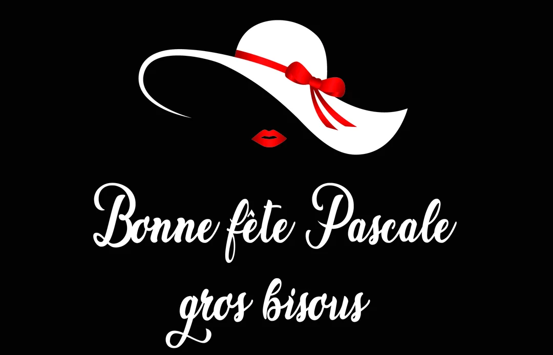 Sur un fond noir, une illustration minimaliste montre une femme coiffée d'un chapeau blanc orné d'un ruban rouge et des lèvres rouges.