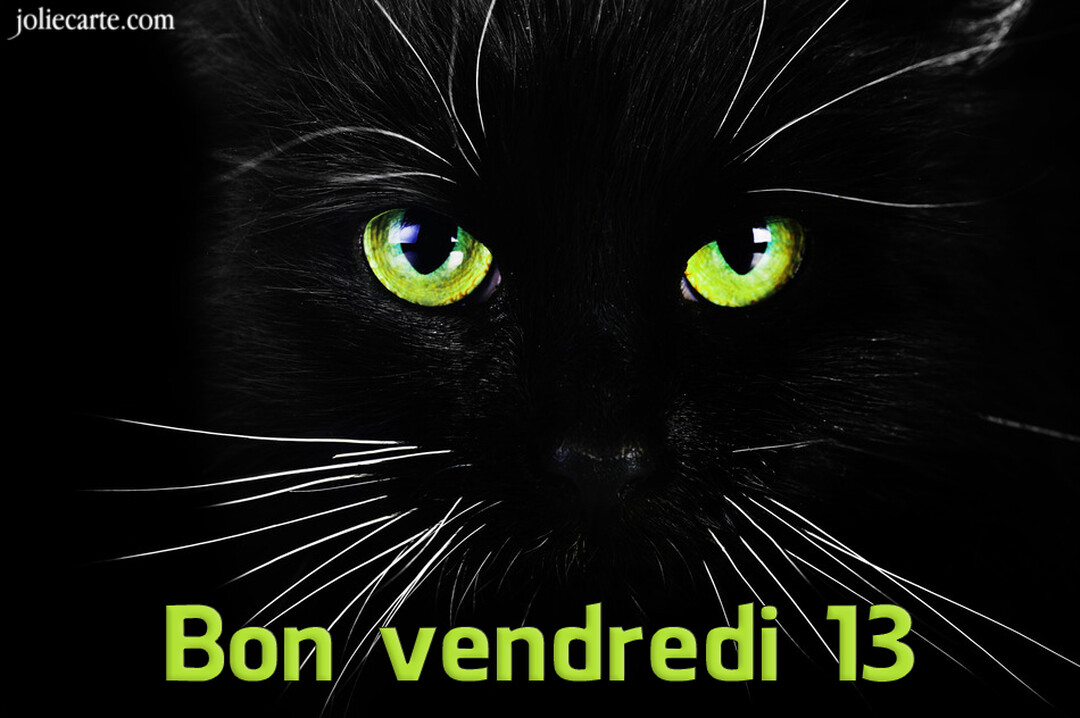 Un gros plan photographique du visage d'un chat noir, où seuls ses yeux verts perçants et ses moustaches blanches sont visibles sur fond noir.