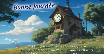 Aperçu de la carte : « Rappel du passage à l'heure d'été : à 2 heures, il sera 3 heures... »