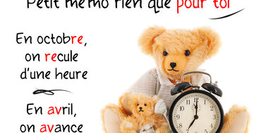 Aperçu de la carte : « En octobre, on recule d'une heure. En avril, on avance... »