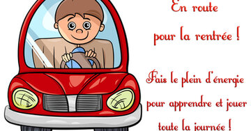 Aperçu de la carte : « En route pour la rentrée ! Fais le plein d'énergie pour apprendre et jouer... »