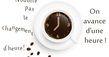 Aperçu de la carte : N'oublie pas le changement d'heure ! On avance d'une heure !