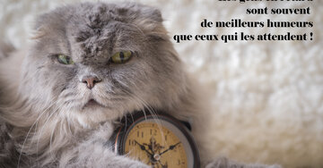 Aperçu de la carte : « Les gens en retard sont de meilleure humeur que ceux qui les attendent... »