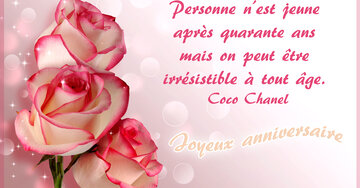 Aperçu de la carte : « Personne n'est jeune après quarante ans mais on peut être irrésistible à tout âge... »